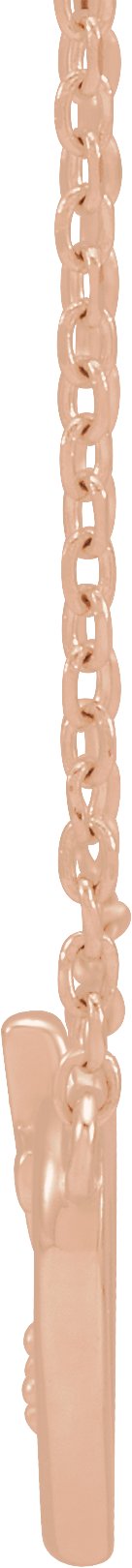 14K Gold Round Natural Diamond Heart & Cross Necklace – up to 0.0025 CTW - Rose Gold - view 4