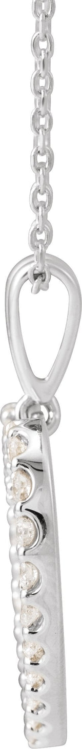 14K Gold Round Natural Diamond Heart Necklace – up to 3/8 CTW - White Gold - view 4