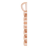 14K Gold Heart Cross Necklace or Pendant - Rose Gold - view 3