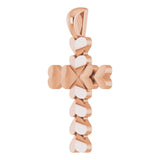14K Gold Heart Cross Necklace or Pendant - Rose Gold - view 2