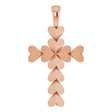 14K Gold Heart Cross Necklace or Pendant - Rose Gold