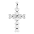 Platinum Heart Cross Necklace or Pendant