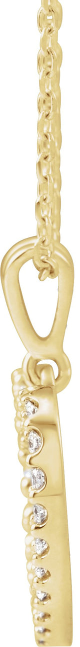 14K Gold Round Natural Diamond Heart Necklace – up to 3/8 CTW - Yellow Gold - view 4
