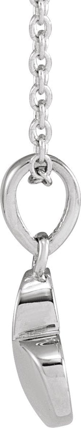 14K Gold Heart Necklace or Pendant – 9.89x7.65mm - White Gold - view 2