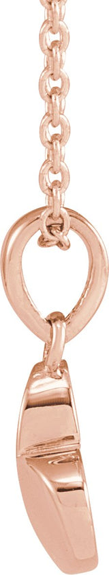 14K Gold Heart Necklace or Pendant – 9.89x7.65mm - Rose Gold - view 2