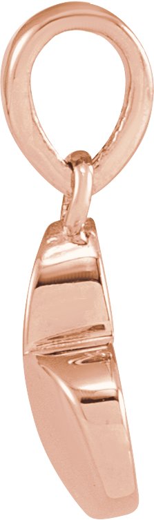 14K Gold Heart Necklace or Pendant – 9.89x7.65mm - Rose Gold - view 2