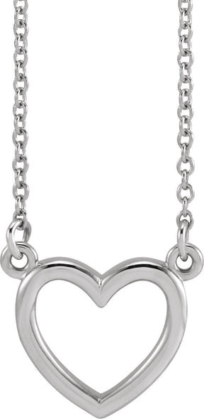 Platinum Heart Necklace – 10.8x10mm