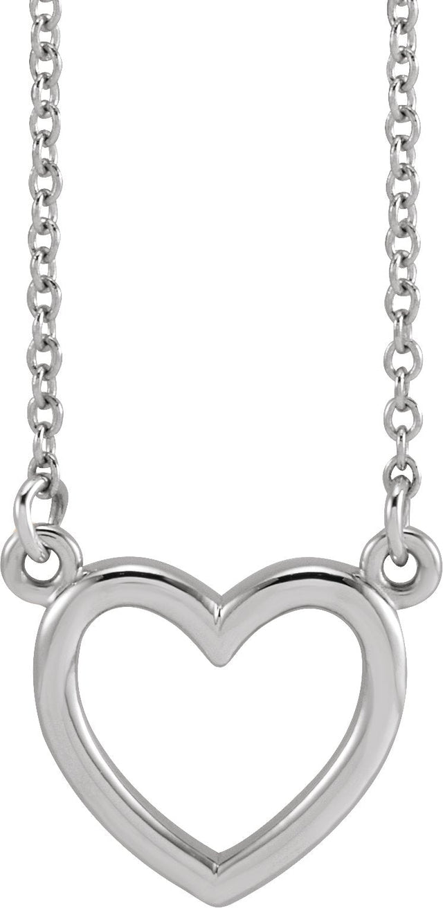 Platinum Heart Necklace – 10.8x10mm
