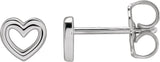 Platinum Heart Earrings – 5.29x5mm