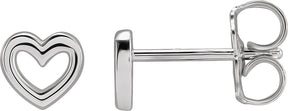 Platinum Heart Earrings – 5.29x5mm