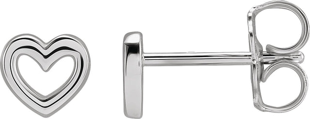 Platinum Heart Earrings – 5.29x5mm