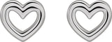Platinum Heart Earrings – 5.29x5mm - view 2