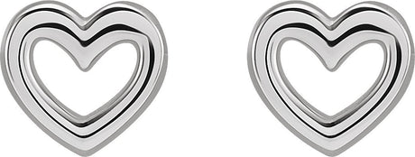 Platinum Heart Earrings – 5.29x5mm - view 2