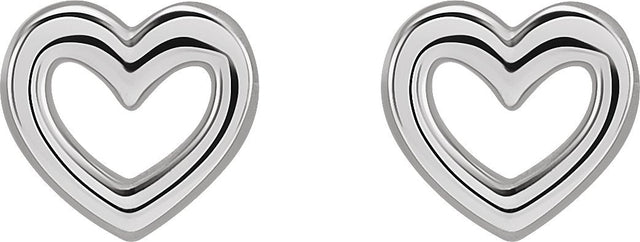 Platinum Heart Earrings – 5.29x5mm - view 2
