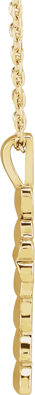14K Gold Heart Cross Necklace or Pendant - Yellow Gold - view 2