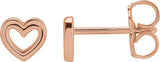 14K Gold Heart Earrings – 5.29x5mm - Rose Gold