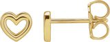14K Gold Heart Earrings – 5.29x5mm - Yellow Gold