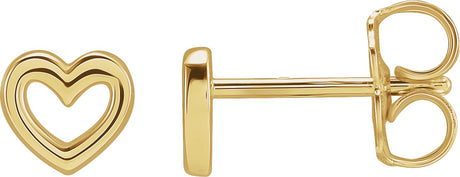 14K Gold Heart Earrings – 5.29x5mm - Yellow Gold