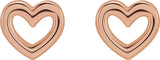 14K Gold Heart Earrings – 5.29x5mm - Rose Gold - view 2