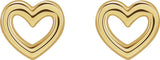 14K Gold Heart Earrings – 5.29x5mm - Yellow Gold - view 2