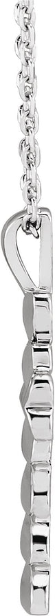 Platinum Heart Cross Necklace or Pendant - view 2