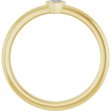 14K Gold Natural Diamond Stackable Heart Ring - Yellow Gold - view 7
