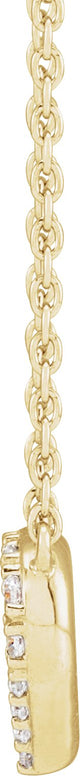 14K Gold Lab-Grown Diamond Heart Necklace - Yellow Gold - view 6