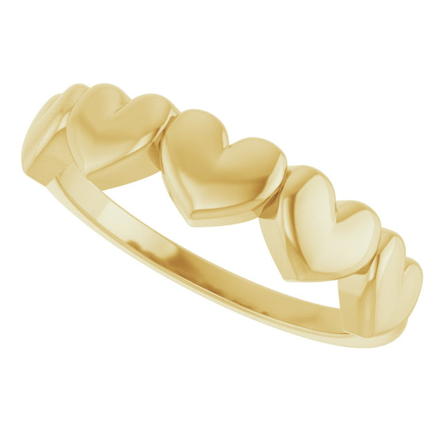 14K Gold Heart Ring X - Yellow Gold - view 5