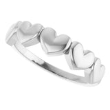 14K Gold Heart Ring X - White Gold - view 5