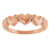 14K Gold Heart Ring X - Rose Gold - view 3