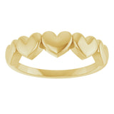 14K Gold Heart Ring X - Yellow Gold - view 3