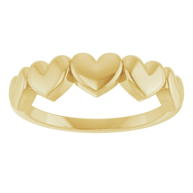 14K Gold Heart Ring X - Yellow Gold - view 3