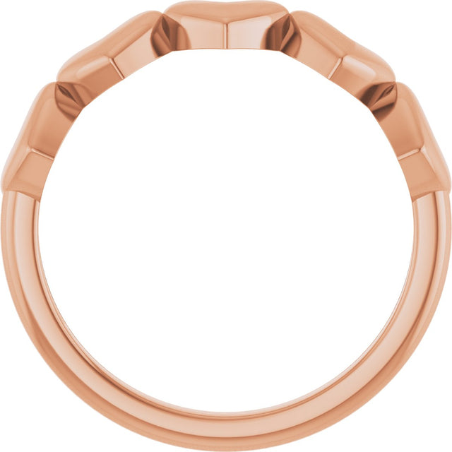 14K Gold Heart Ring X - Rose Gold - view 2