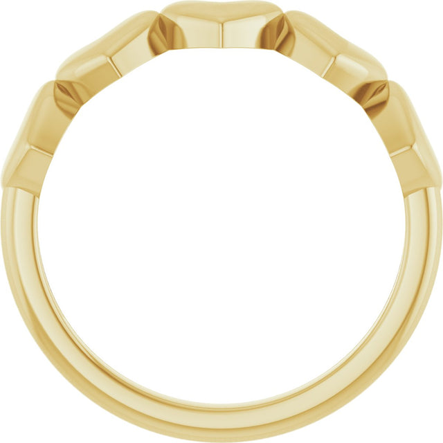 14K Gold Heart Ring X - Yellow Gold - view 2