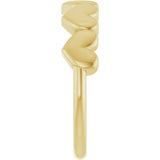 14K Gold Heart Ring X - Yellow Gold - view 4