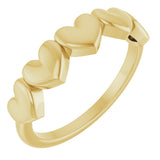 14K Gold Heart Ring X - Yellow Gold