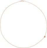 14K Gold Sideways Off-Center Heart Necklace - Rose Gold