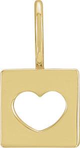 14K Gold Pierced Heart Pendant - Yellow Gold