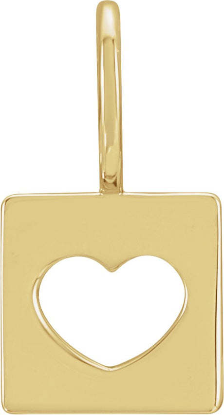 14K Gold Pierced Heart Pendant - Yellow Gold