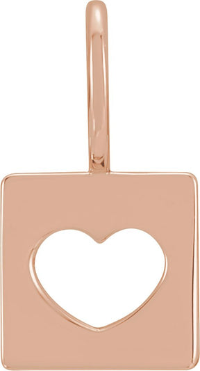14K Gold Pierced Heart Pendant - Rose Gold