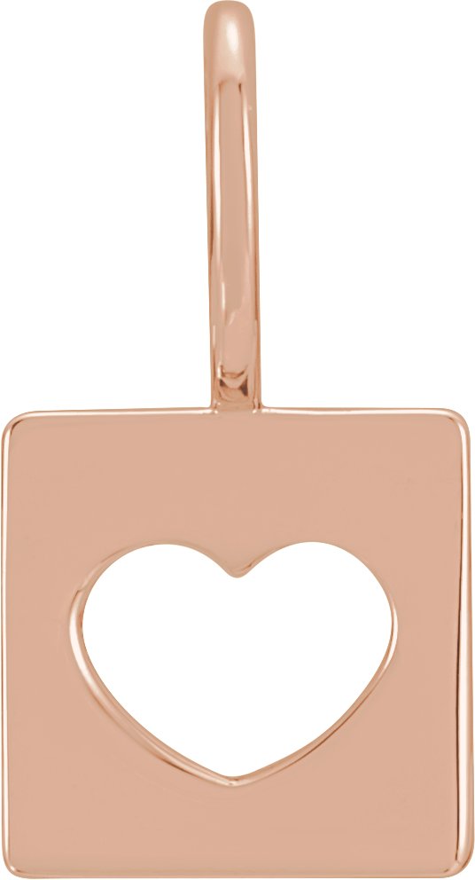 14K Gold Pierced Heart Pendant - Rose Gold