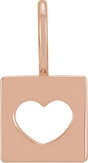 14K Gold Pierced Heart Pendant - Rose Gold