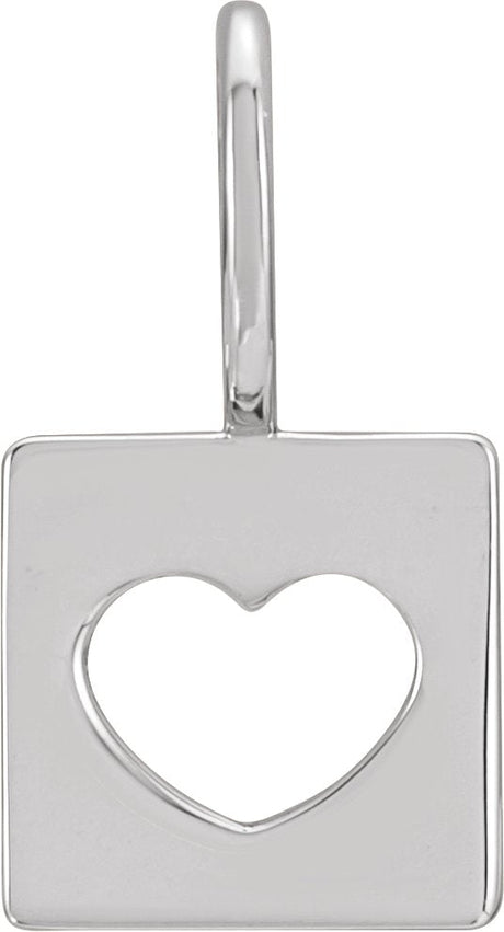 Platinum Pierced Heart Pendant