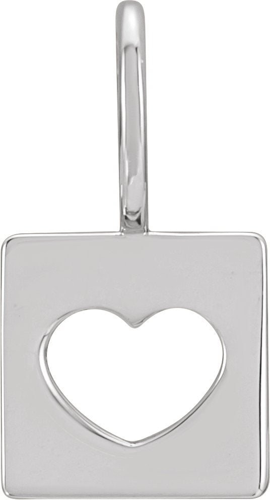 Platinum Pierced Heart Pendant
