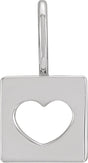 Platinum Pierced Heart Pendant