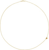14K Gold Sideways Off-Center Heart Necklace - Yellow Gold