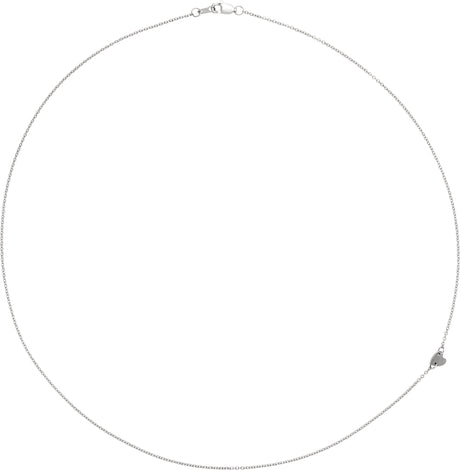 Platinum Sideways Off-Center Heart Necklace