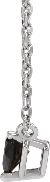 Platinum Heart Natural Black Onyx Solitaire Necklace - view 5
