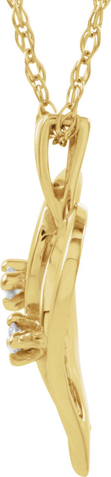 14K Gold Round Natural Diamond Accented Heart Pendant – 0.03 CTW - Yellow Gold - view 4