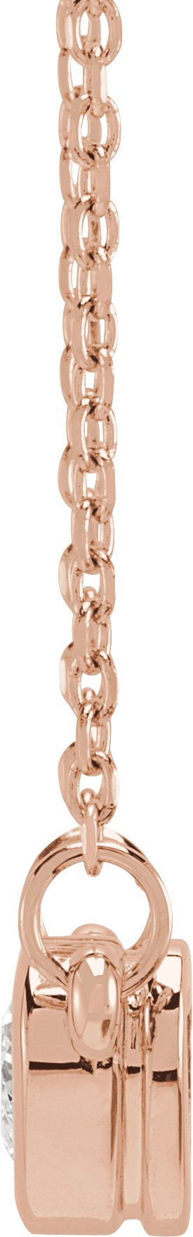 14K Gold Natural Diamond Heart Necklace - Rose Gold - view 5